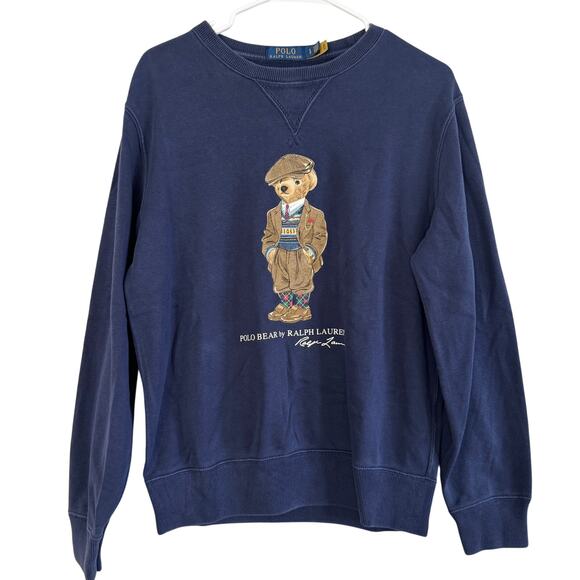 Ralph Lauren Polo Bear Fleece Sweatshirt Navy - Picture 1 of 3